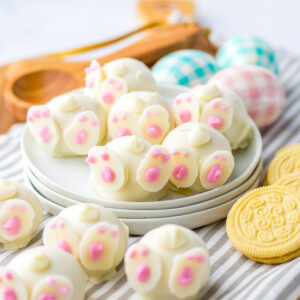 Photo of the finished Bunny Butt Lemon Truffles perfect no‑bake dessert for Easter holiday parties.