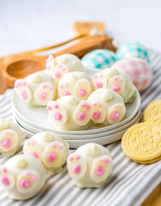 Photo of the finished Bunny Butt Lemon Truffles perfect no‑bake dessert for Easter holiday parties.