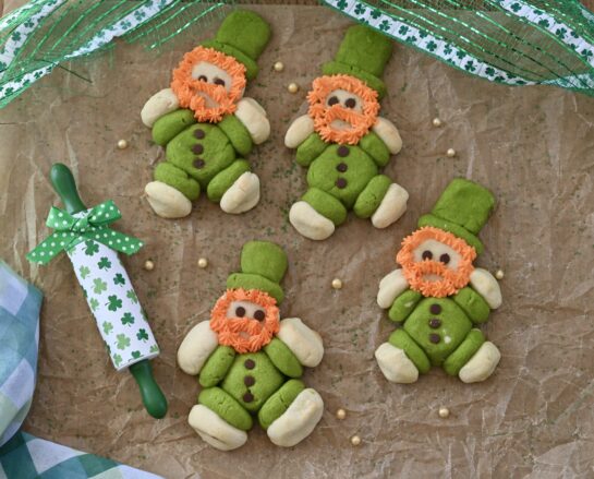 Adorable Sugar Cookie Lucky Leprechaun Cookies recipe for St. Patrick's Day baking needs!