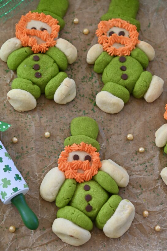 Chubby, cute Lucky Leprechaun Cookies recipe for St. Patrick's Day baking fun!